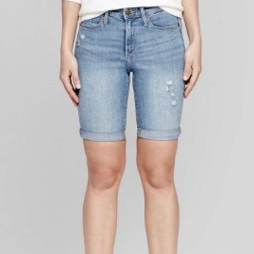 Universal Thread | Plus Size Factory Distressed Folded Cuff Bermuda Shorts